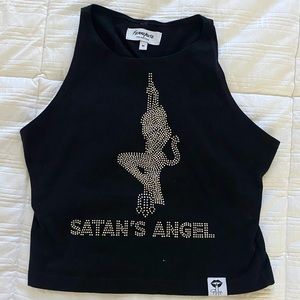Satans Angel cropped tank top